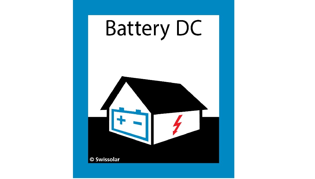 Kleber blau «Gebäude mit reinem Batteriespeicher»
