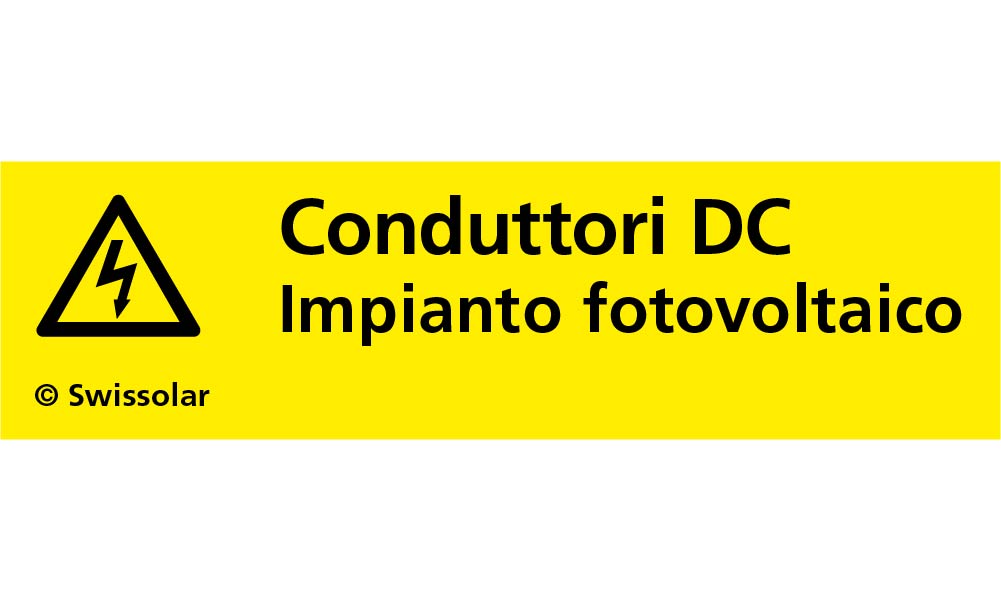 Autocollante giallo «Conduttori DC»