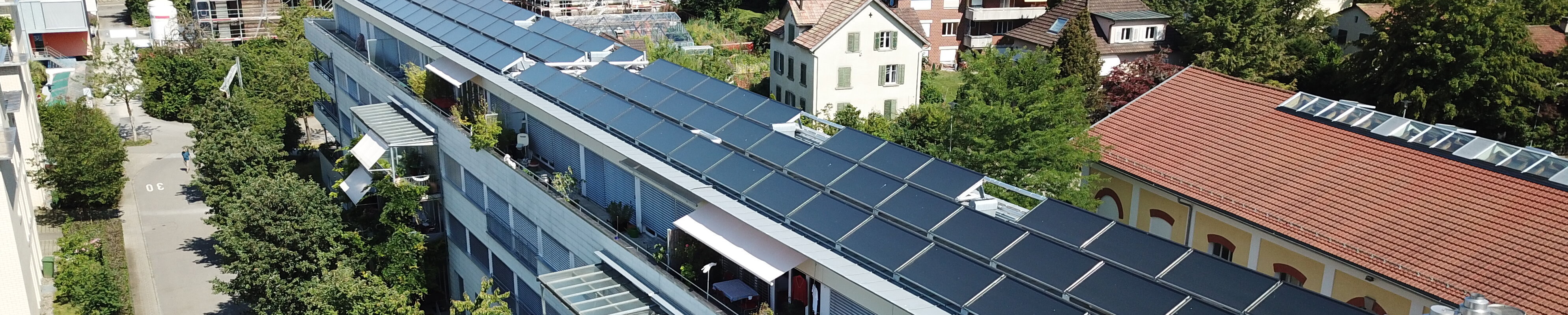 Wohnüberbauung «Im Werk» Uster: Reduktion der CO2-Emissionen um 25 t pro Jahr | © Soltop Energie Soltop Energie | © Soltop Energie