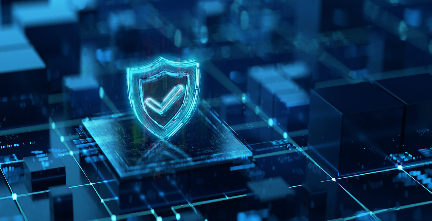AI based technologies of digital safety in blue and black colors | © iStock / da-kuk